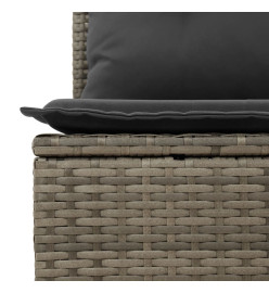 Salon de jardin avec coussins 10 pcs gris résine tressée