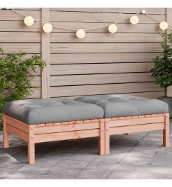 Repose-pieds de jardin avec coussins 2 pcs bois massif douglas