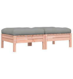 Repose-pieds de jardin avec coussins 2 pcs bois massif douglas