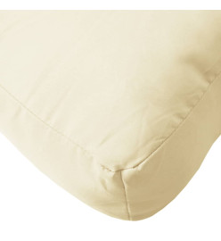 Coussins de palette 2 pcs crème tissu