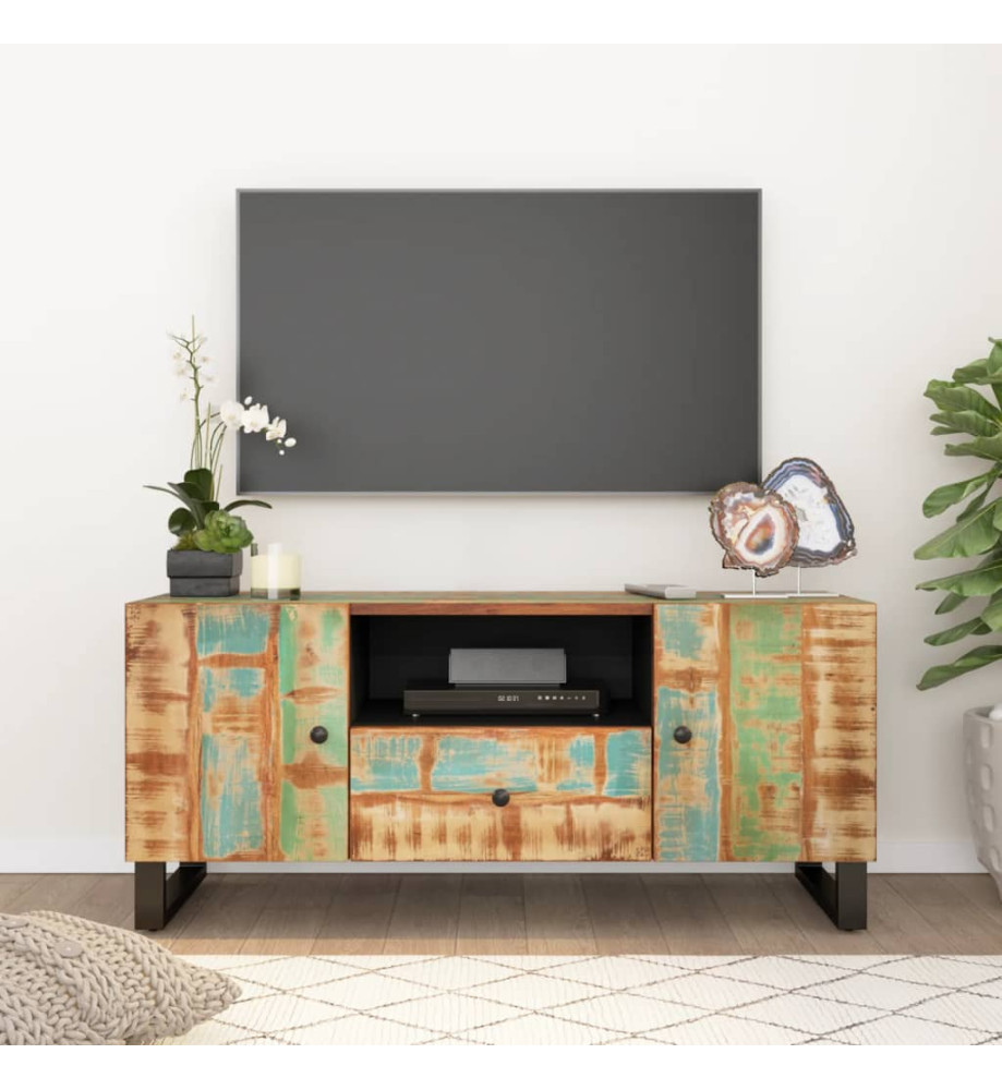 Meuble TV 105x33,5x46 cm bois de récupération et d'ingénierie