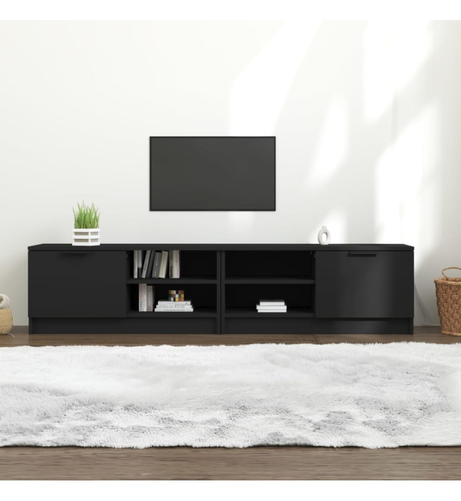 Meubles TV 2 pcs Noir 80x35x36,5 cm Bois d'ingénierie