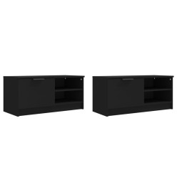 Meubles TV 2 pcs Noir 80x35x36,5 cm Bois d'ingénierie