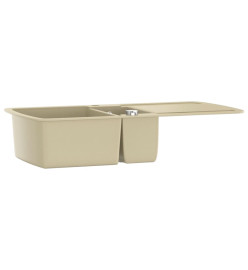 Évier de cuisine Granit Double lavabo Beige