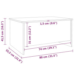 Table basse Chêne sonoma 80x55,5x41,5 cm Bois d'ingénierie