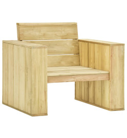 Chaises de jardin 2 pcs avec coussins bleu Pin imprégné
