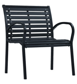 Chaises de jardin 2 pcs Noir Acier et WPC