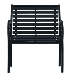 Chaises de jardin 2 pcs Noir Acier et WPC