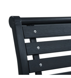 Chaises de jardin 2 pcs Noir Acier et WPC