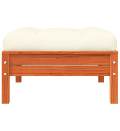 Repose-pied de jardin avec coussin bois massif de pin