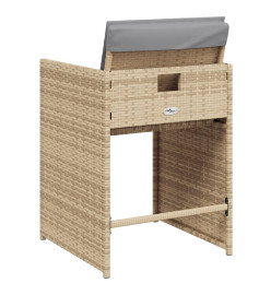 Chaises de jardin avec coussins lot de 4 mélange beige