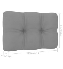 Chaises de jardin 2 pcs avec coussins gris Pin imprégné