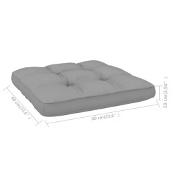 Chaises de jardin 2 pcs avec coussins gris Pin imprégné
