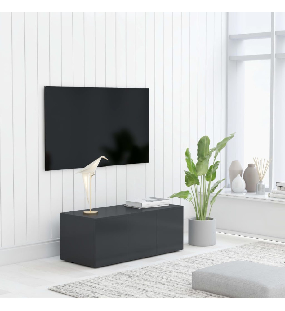 Meuble TV Gris 80x34x30 cm Aggloméré