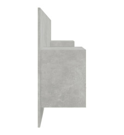 Tête de lit avec armoires Gris béton Bois d'ingénierie