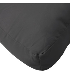 Coussin de palette noir 80x40x12 cm tissu