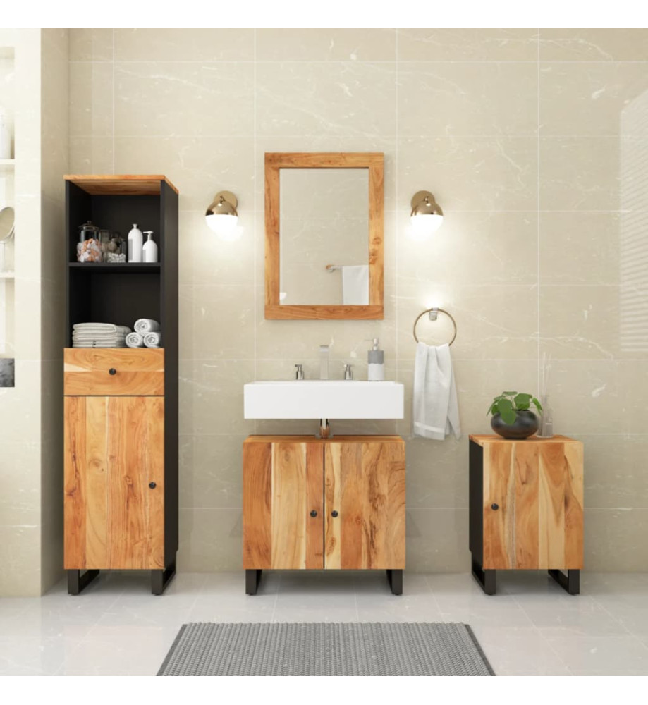 Ensemble de meubles de salle de bain 4 pcs bois massif d'acacia