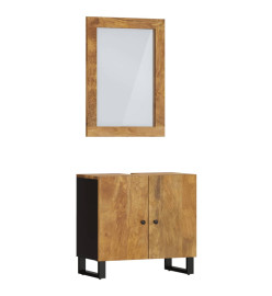 Ensemble de meubles salle de bain 2 pcs bois de manguier massif