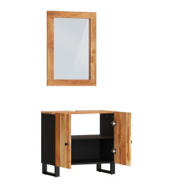 Ensemble de meubles de salle de bain 2 pcs bois massif d'acacia