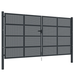 Portail de jardin anthracite 400x225 cm acier