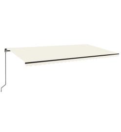 Auvent manuel rétractable avec LED 600x350 cm Crème
