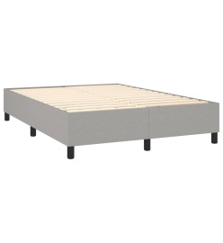 Sommier tapissier et matelas et LED Gris clair 140x190 cm Tissu