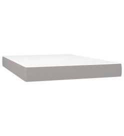 Sommier tapissier et matelas et LED Gris clair 140x190 cm Tissu