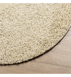 Tapis shaggy à poils longs moderne doré Ø 80 cm