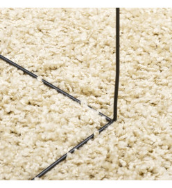 Tapis shaggy à poils longs moderne doré Ø 80 cm