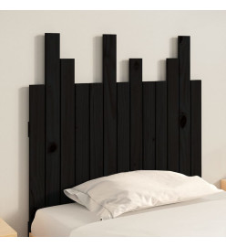 Tête de lit murale Noir 82,5x3x80 cm Bois massif de pin