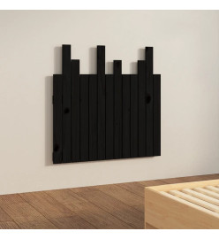 Tête de lit murale Noir 82,5x3x80 cm Bois massif de pin