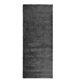 Tapis shaggy à poils longs moderne anthracite 80x200 cm