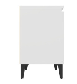 Tables de chevet avec pieds en métal 2 pcs Blanc 40x30x50 cm