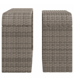 Étagères de rangement 2 pcs gris résine tressée