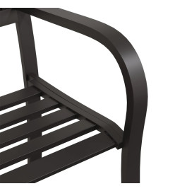 Banc double de jardin 246 cm Noir Acier