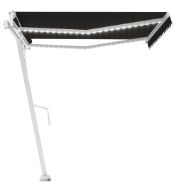 Auvent automatique capteur de vent et LED 400x350 cm Anthracite