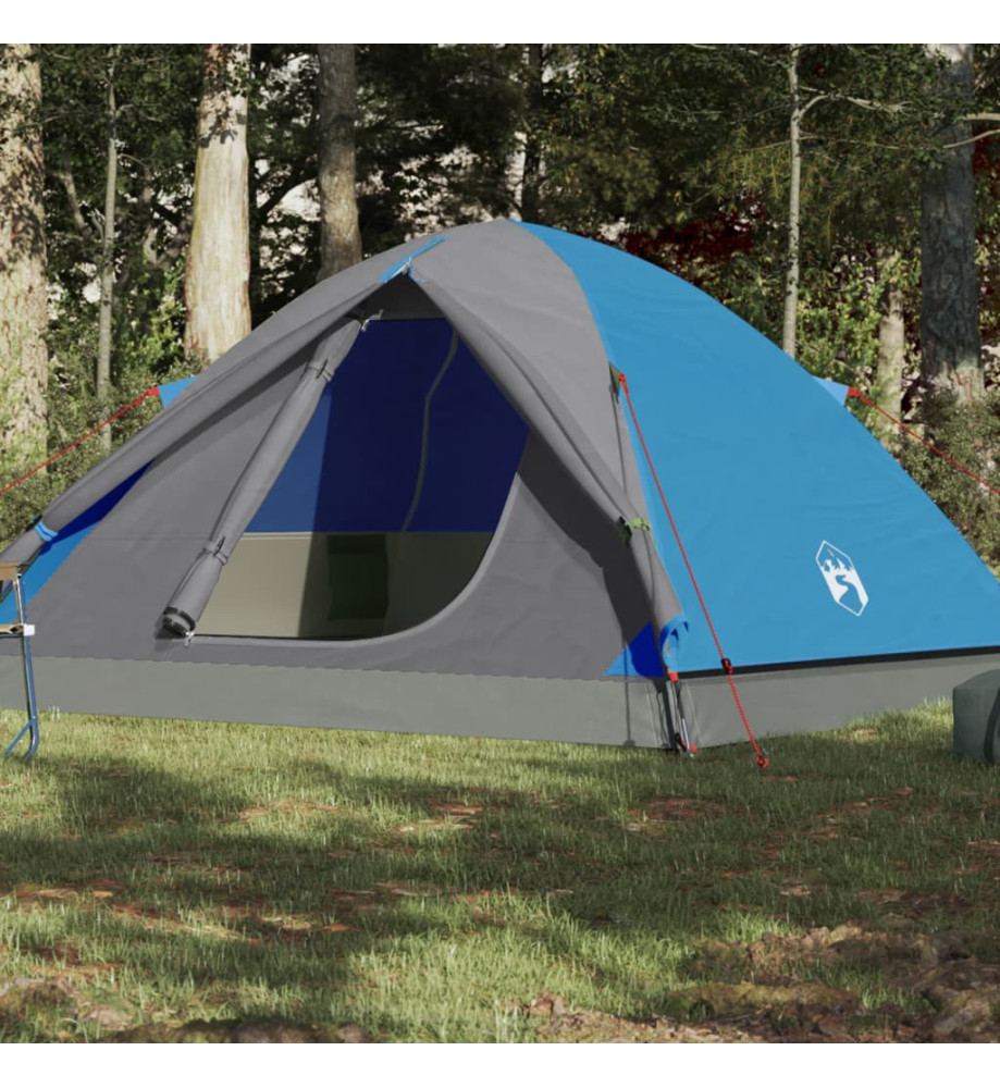 Tente de camping 3 personnes bleu 240x217x120 cm taffetas 190T