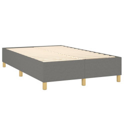 Sommier tapissier et matelas et LED Gris foncé 120x200 cm Tissu