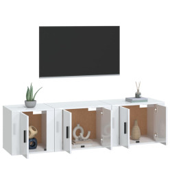 Ensemble de meubles TV 3 pcs Blanc brillant Bois d'ingénierie