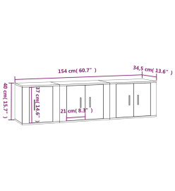 Ensemble de meubles TV 3 pcs Blanc brillant Bois d'ingénierie