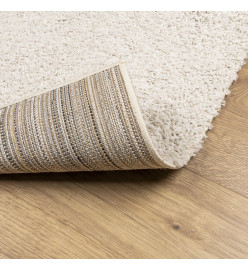 Tapis shaggy à poils longs moderne crème 120x170 cm