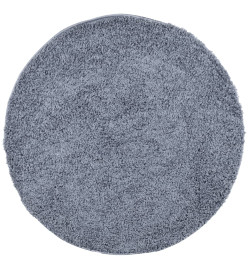 Tapis shaggy à poils longs moderne bleu Ø 120 cm