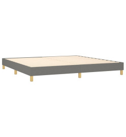 Lit à sommier tapissier avec matelas Gris foncé 200x200cm Tissu