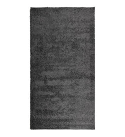 Tapis shaggy à poils longs moderne anthracite 80x150 cm