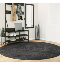 Tapis shaggy à poils longs moderne anthracite Ø 200 cm