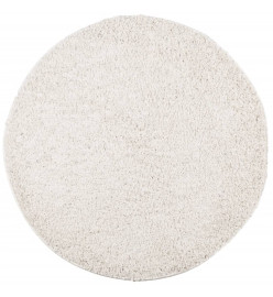 Tapis shaggy à poils longs moderne crème Ø 80 cm