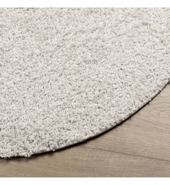 Tapis shaggy à poils longs moderne crème Ø 80 cm