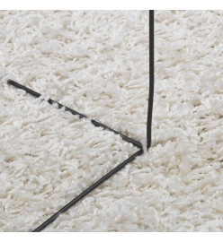 Tapis shaggy à poils longs moderne crème Ø 80 cm