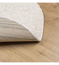 Tapis shaggy à poils longs moderne crème Ø 240 cm