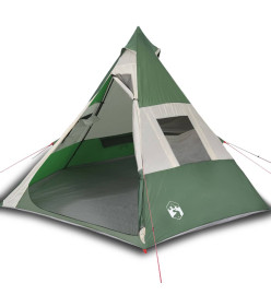 Tente de camping 7 personnes vert 350x350x280 cm taffetas 185T